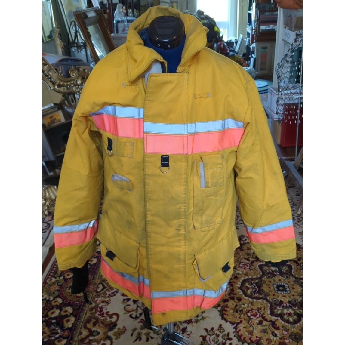 Vintage Retired Firefighter Turnout Jacket Fire Coat Used Size Chest 44 Qsfd